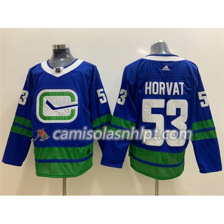 Camisola Vancouver Canucks Bo Horvat 53 Alternate Adidas 2019-2020 Azul Authentic - Homem